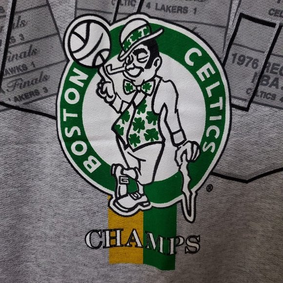 NOS Vintage 90s Adult Sz L Long Gone Series Boston Celtics Champ Sweatshirt RARE - Picture 10 of 15